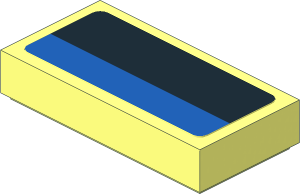 Tile  1 x  2 with Black Stripe on Blue Background Sticker