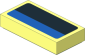 Tile  1 x  2 with Black Stripe on Blue Background Sticker