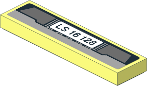 Tile  1 x  2 with Black Number Plate "LS 16 128" on White Background Sticker