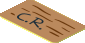 Sticker  1.0 x  1.8 with "C.R." and Wood Grain Background