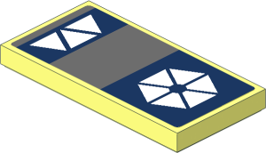 Tile  2 x  4 with  3 and  6 White Triangles on Dark Blue Squares Sticker