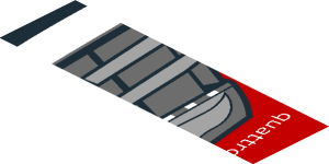 ~Sticker  1.8 x  3.0 with Headlamp and Front Bumper on Black Background Left - Fourth Face