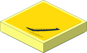 Tile  2 x  2 with Black Air Vents on Yellow Background Left Sticker
