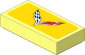 Tile  1 x  2 with Chevrolet Corvette Z06-C7 Logo on Yellow Background Sticker