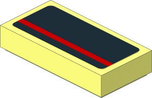 Tile  1 x  2 with Red Stripe on Black Background Sticker