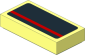 Tile  1 x  2 with Red Stripe on Black Background Sticker