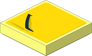 Tile  2 x  2 with Black Air Vents on Yellow Background Right Sticker