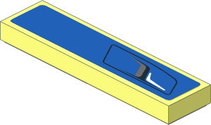 Tile  1 x  4 with Black Air Vents and White Reflex on Blue Background Right Sticker