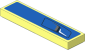 Tile  1 x  4 with Black Air Vents and White Reflex on Blue Background Right Sticker