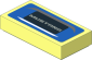 Tile  1 x  2 with Grey "MUSTANG" Text in Black Rectangle on Blue Background Sticker
