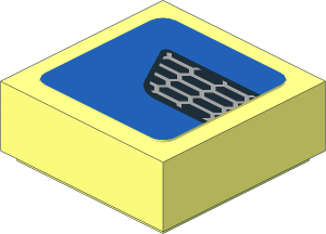 Tile  1 x  1 with Black and Grey Hexagons on Blue Background Right Sticker