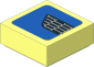 Tile  1 x  1 with Black and Grey Hexagons on Blue Background Right Sticker