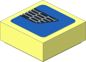 Tile  1 x  1 with Black and Grey Hexagons on Blue Background Left Sticker