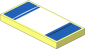 Tile  2 x  4 with White Stripe and Black and White Arcs on Blue Background Sticker