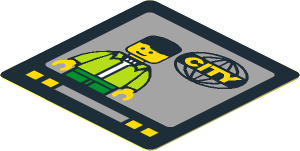Sticker  1.8 x  1.8 with TV Screen with Man and "CITY"