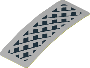 Sticker  0.8 x  1.8 with Black and Grey Vent (Formed)