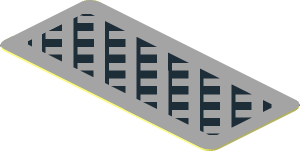 Sticker  0.8 x  1.8 with Black and Grey Vent