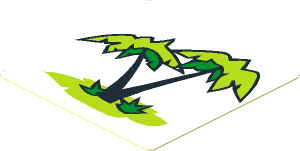 Sticker  2.0 x  2.0 with Palm Trees