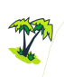 Sticker  2.0 x  2.0 with Palm Trees (Formed)