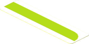 Sticker  0.8 x  3.0 with Lime Line, Right Curve