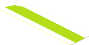 Sticker  0.8 x  3.0 with Lime Line, Left Curve