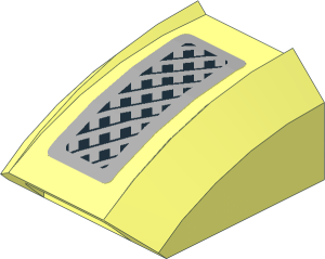 Slope Brick Curved Top  2 x  2 x  1 with Black and Grey Vent Sticker