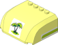 Slope Brick 45  5 x  6 x  2 Double Curved with Palm Trees And Lime Lines on Sides Stickers