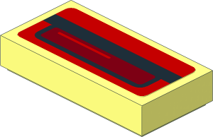 Tile  1 x  2 with Black Stripe and Brakelamp on Red Background Sticker