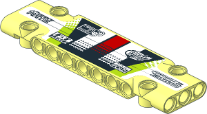 Technic Panel  3 x 11 with Sponsor Logos, Black, Lime, Red and White Lines Sticker