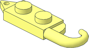 Plate 1 x 2 with Crane Hook Right Plate 1 x 2 with Crane Hook Right