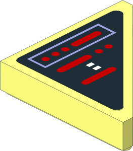 Tile  2 x  2 Triangular with SW TIE Interceptor Instrument Panel  2 Sticker