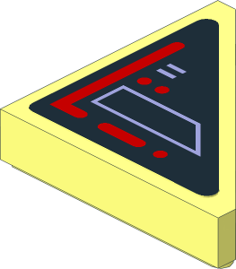 Tile  2 x  2 Triangular with SW TIE Interceptor Instrument Panel  7 Sticker