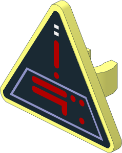 Roadsign Clip-on  2.2 x  2.667 Triangular with SW TIE Interceptor Instrument Panel  5 Sticker