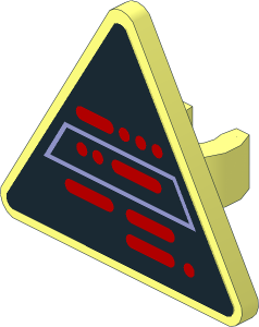 Roadsign Clip-on  2.2 x  2.667 Triangular with SW TIE Interceptor Instrument Panel  6 Sticker