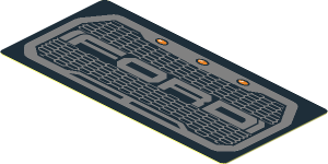 Sticker  1.8 x  3.8 with Metallic Silver "Ford" in Grille on Black Background