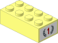 Brick  2 x  4 with Red Number "1" and Black Laurel Wreath Sticker
