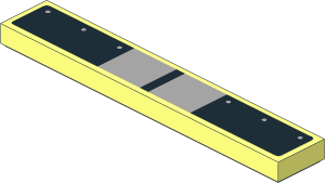 Tile  1 x  6 with Grey Stripes on Black Background Sticker