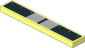 Tile  1 x  6 with Grey Stripes on Black Background Sticker