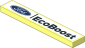 Tile  1 x  6 with Ford Logo and Black "Ecoboost" Text on White Background Sticker