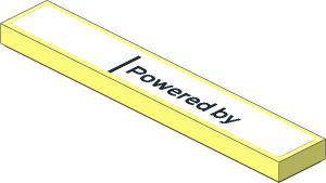 Tile  1 x  6 with Black "Powered by" Text on White Background Sticker