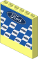 Panel  1 x  6 x  5 with Ford Logos on Blue and White Background Sticker