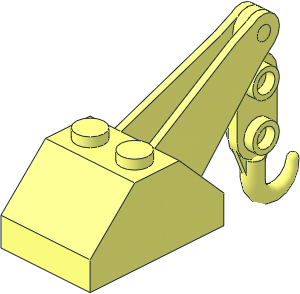 Slope Brick 45  2 x  3 x  1.333 Double with Crane Arm and Hook (Complete)