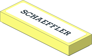 Tile  1 x  3 with Black "SCHAEFFLER" on White Background Sticker