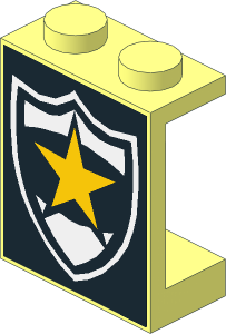 Panel  1 x  2 x  2 with Police Yellow Star Badge Sticker