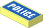 Tile  1 x  2 with White "POLICE" on Blue Background Pattern