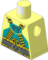 Minifig Torso with Aquaraiders Dark Turquoise Vest and Yellow Hoses Pattern