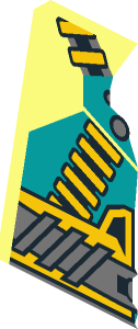 ~Minifig Torso with Aquaraiders Dark Turquoise Vest and Yellow Hoses Pattern - Half