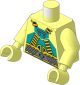 Minifig Torso with Arms and Hands with Aquaraiders Dark Turquoise Vest and Yellow Hoses Pattern