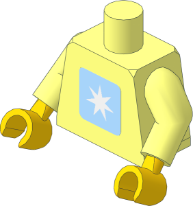 Minifig Torso with Arms and Hands with Maersk Logo Sticker