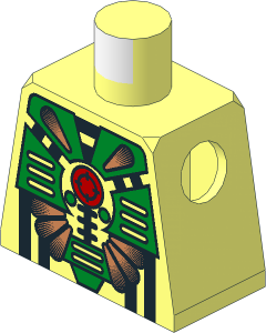 Minifig Torso with Stingrays Green Armour and Red Crosshair on Center Pattern